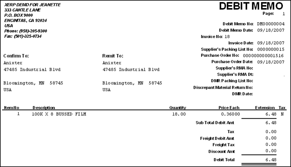 Debit Note là gì