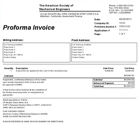 Proforma Invoice